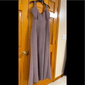 Women’s Formal Dress Plus Size 18W Morgan & Co. Purple Glitter Cold Shoulder NEW
